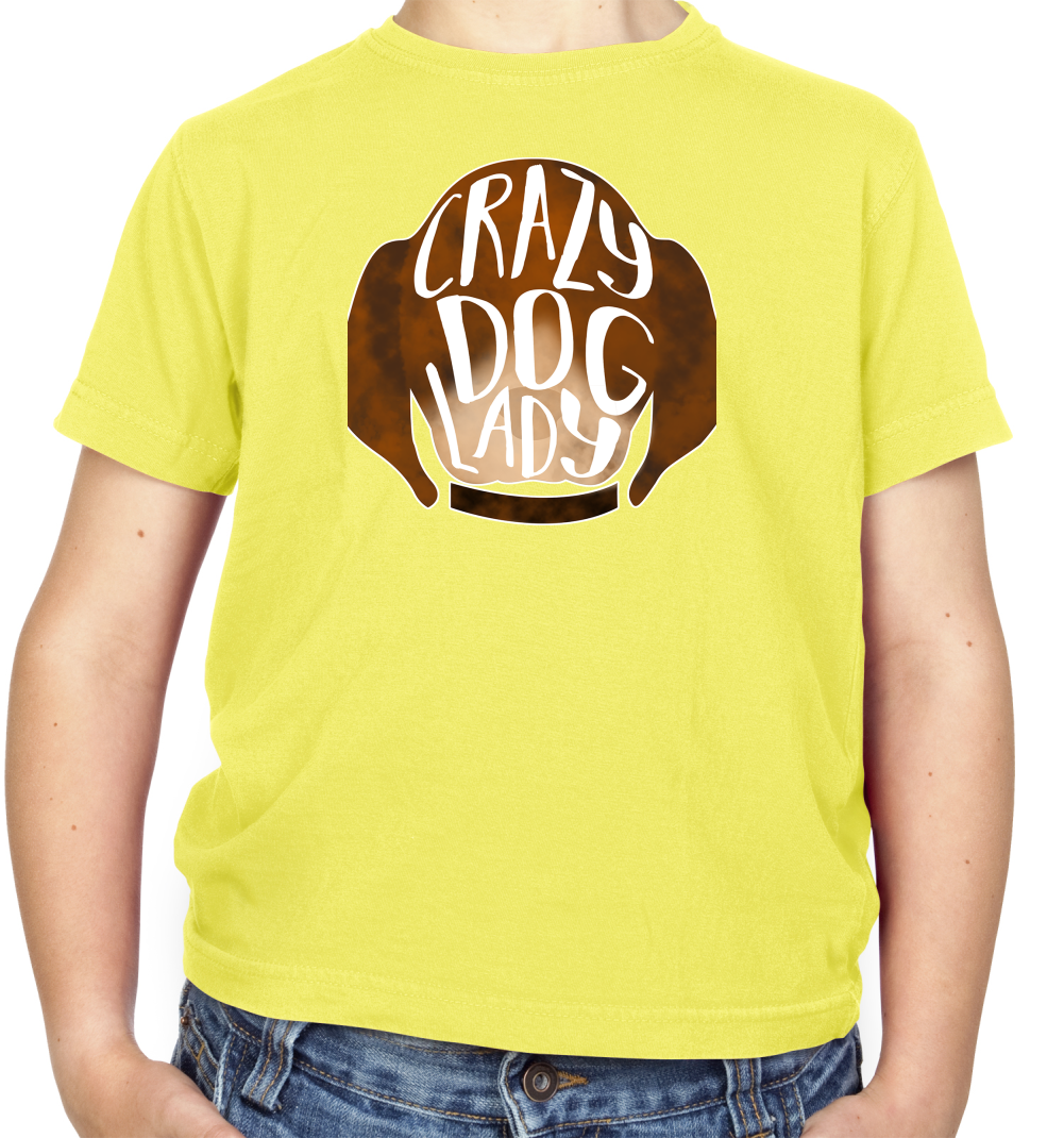 Crazy Dog Lady Kids T Shirt
