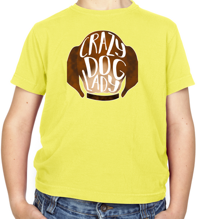 Crazy Dog Lady Kids T Shirt