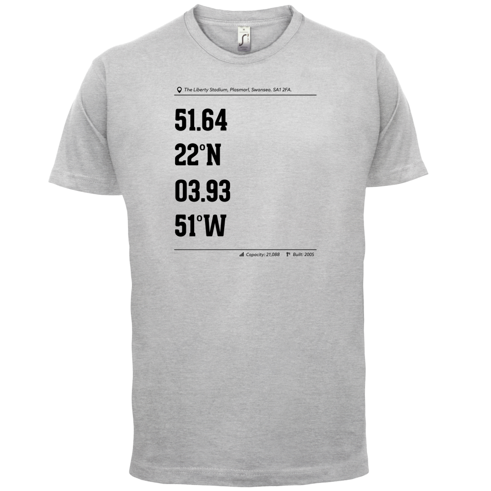 Stadium Coordinates Swansea T Shirt