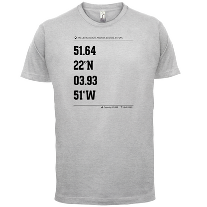 Stadium Coordinates Swansea T Shirt