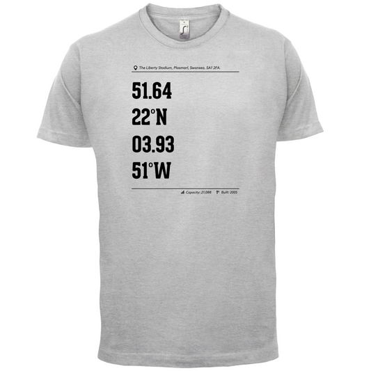 Stadium Coordinates Swansea T Shirt