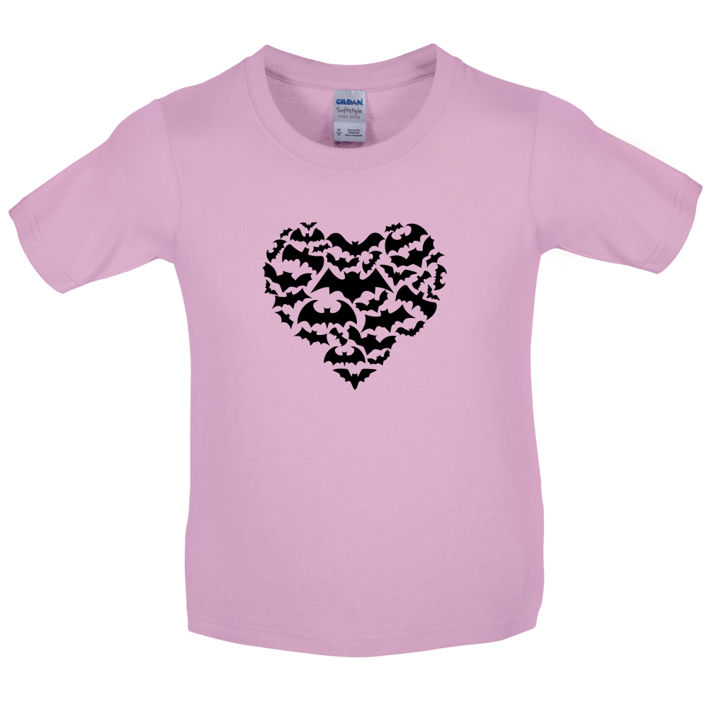 Love Heart Bats Kids T Shirt