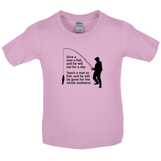Fishing - He'll Be Gone For The Weekend Kids T Shirt
