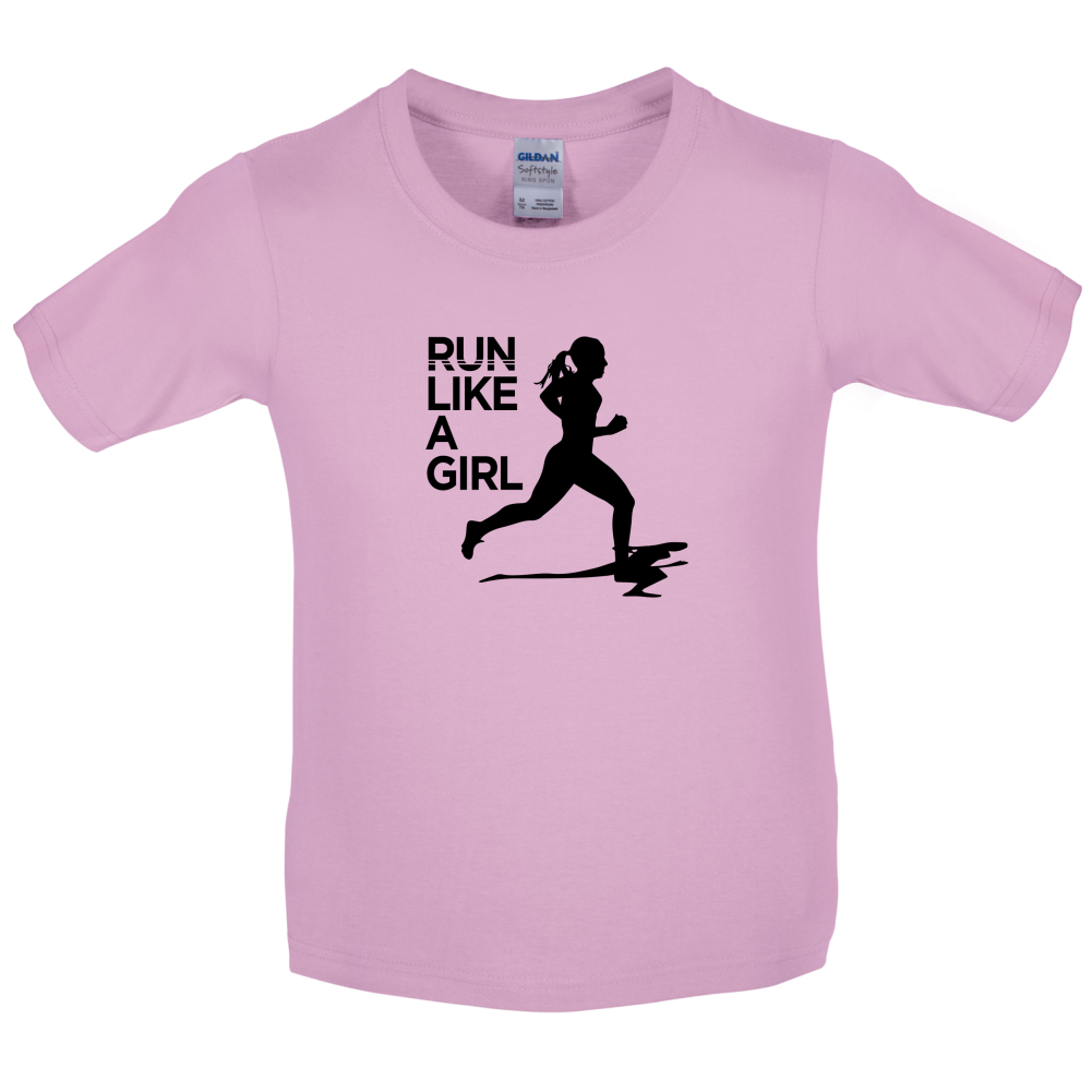 Run Like A Girl Kids T Shirt