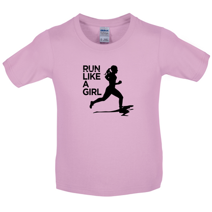 Run Like A Girl Kids T Shirt