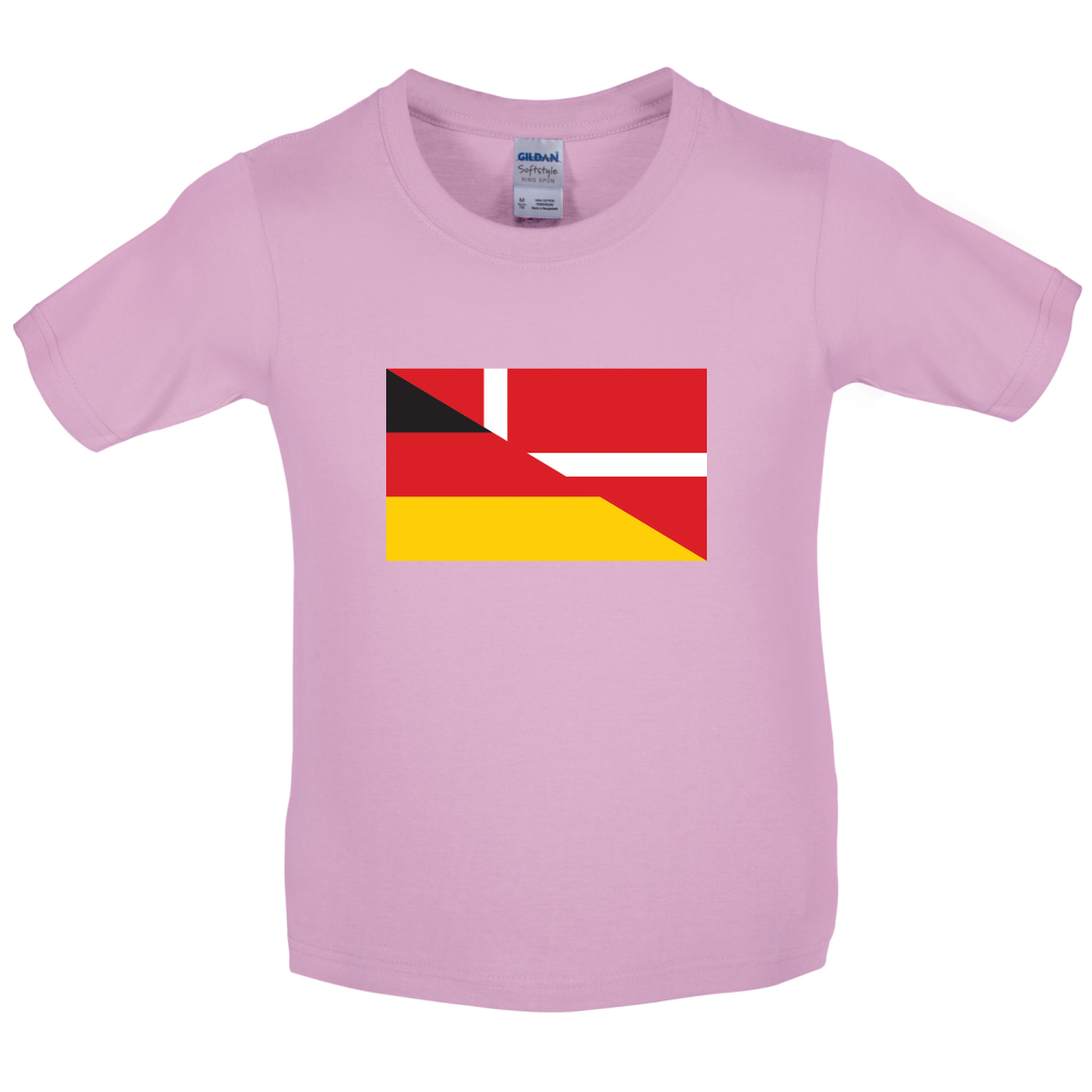 Half German Half Danish Flag Kids T Shirt
