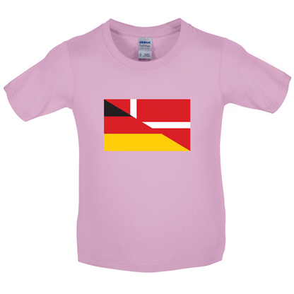 Half German Half Danish Flag Kids T Shirt
