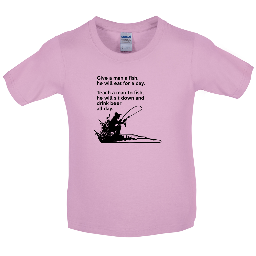 Fishing - He'll Drink Beer All Day Kids T Shirt
