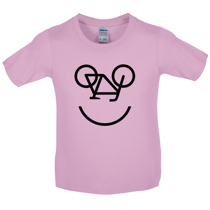 Bicycle Smiley Face Kids T Shirt