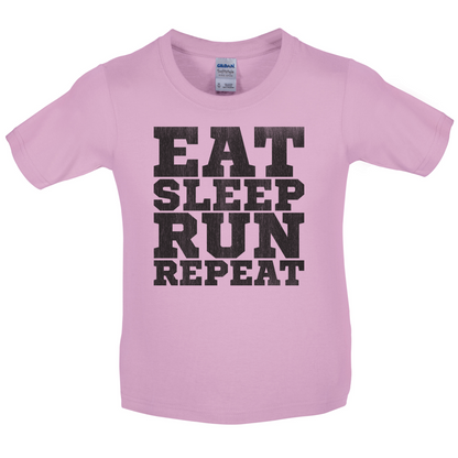 Eat Sleep Run REPEAT Kids T Shirt
