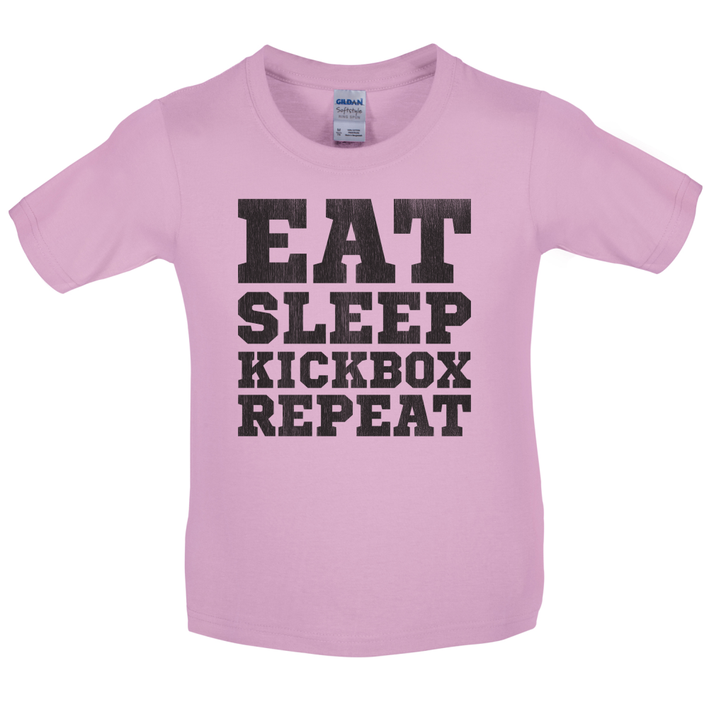 Eat Sleep Kickbox REPEAT Kids T Shirt