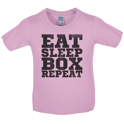 Eat Sleep Box REPEAT Kids T Shirt