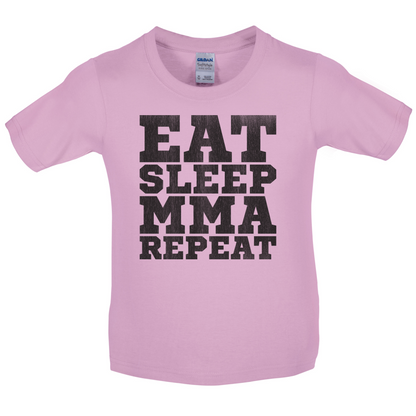 Eat Sleep MMA REPEAT Kids T Shirt