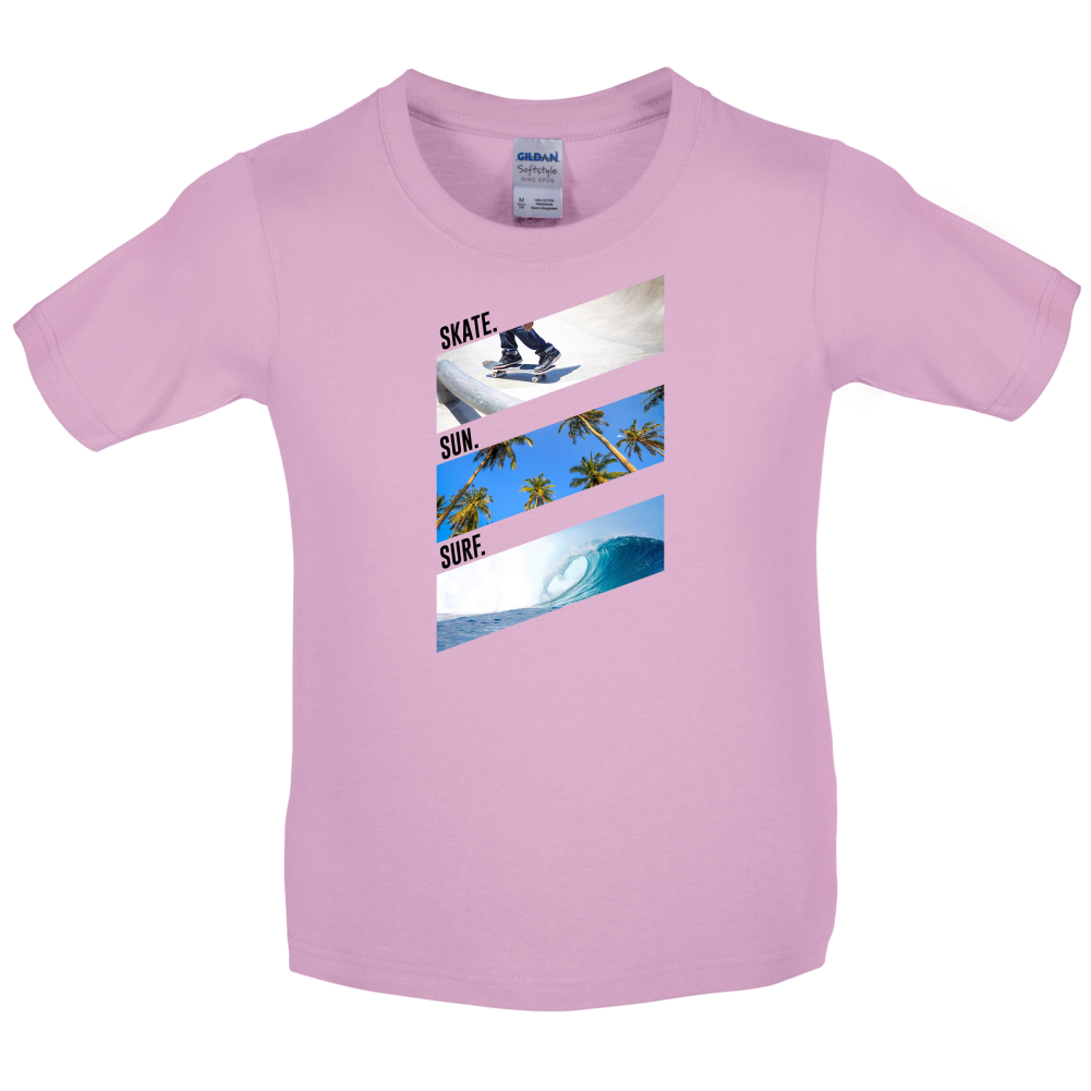 Skate Sun Surf Kids T Shirt