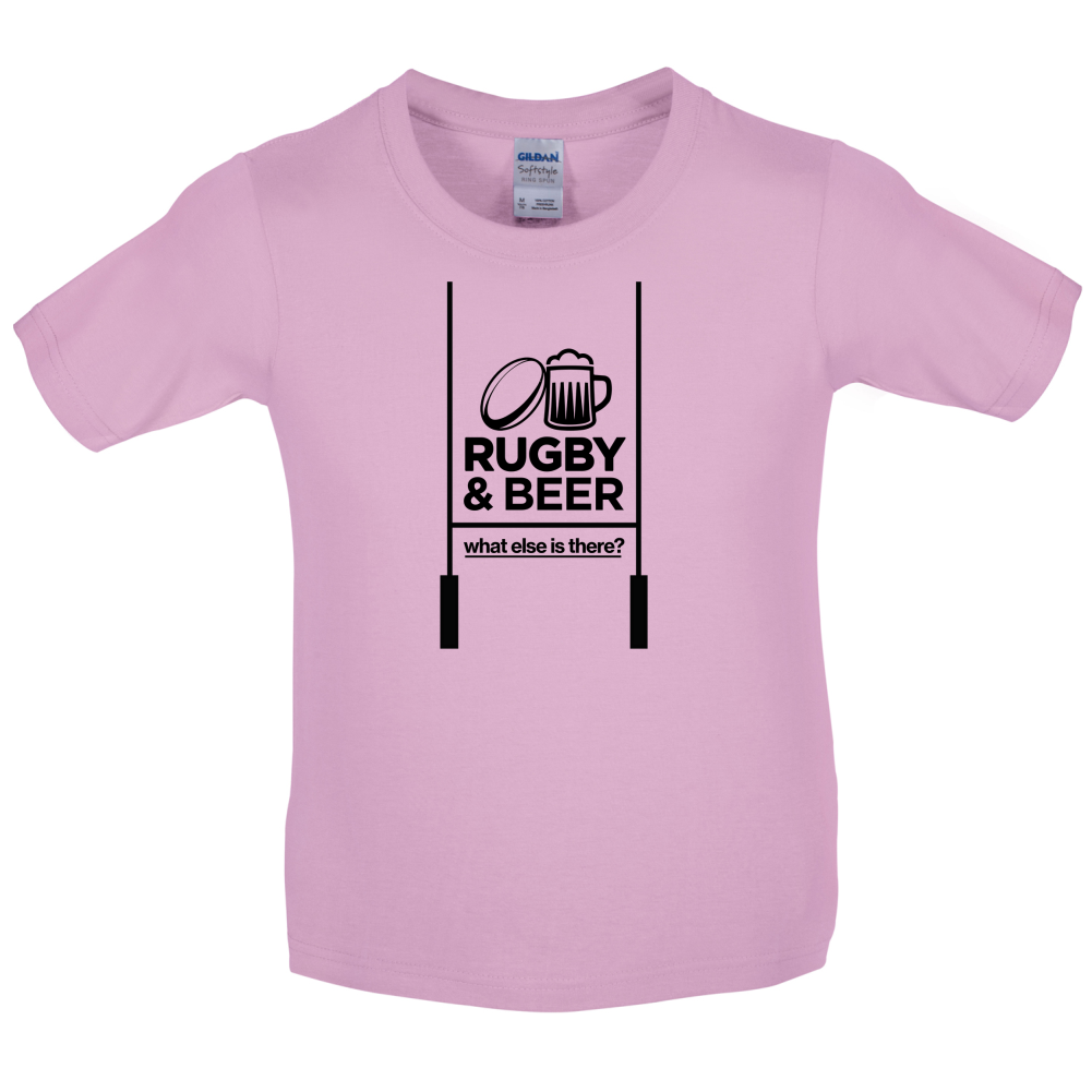 Rugby And Beer Kids T Shirt