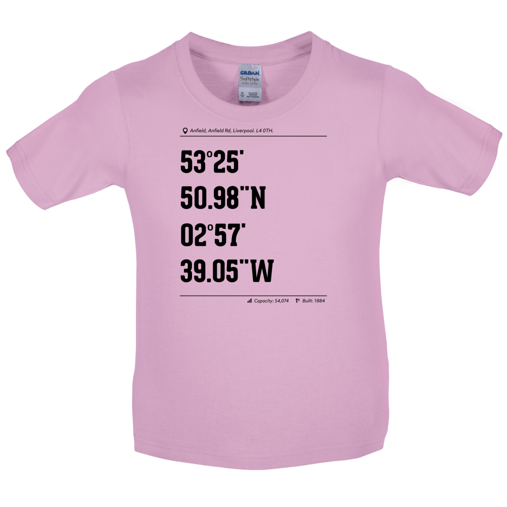 Stadium Coordinates Liverpool Kids T Shirt