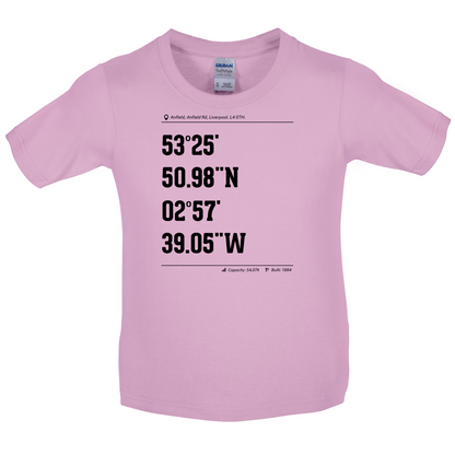 Stadium Coordinates Liverpool Kids T Shirt