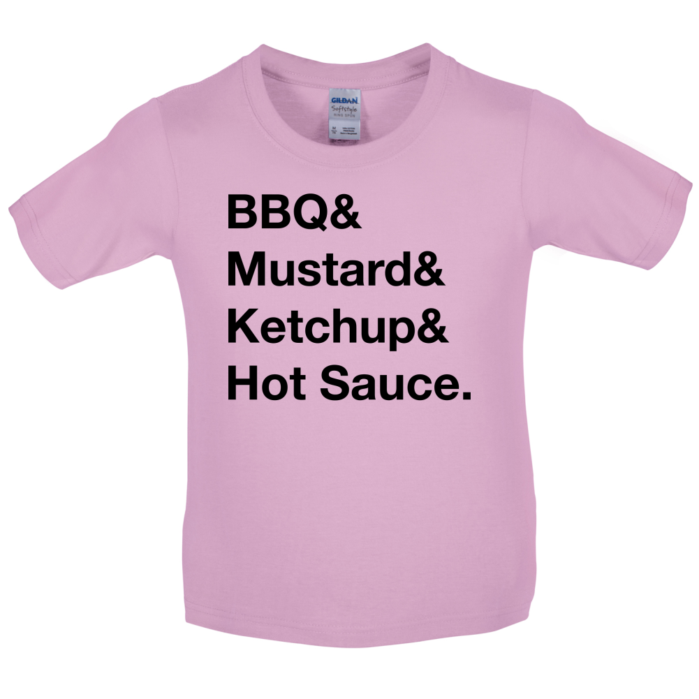 BBQ & Mustart & Ketchup Kids T Shirt