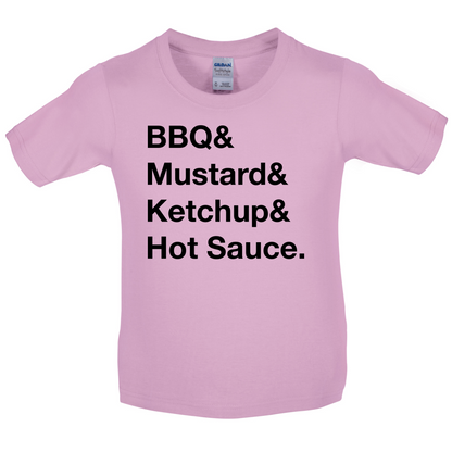 BBQ & Mustart & Ketchup Kids T Shirt