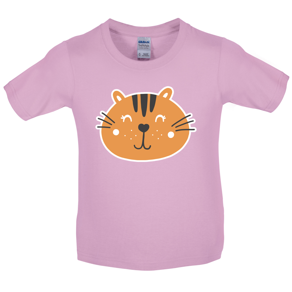 Smiley Face Tiger Kids T Shirt