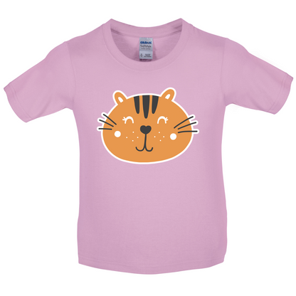 Smiley Face Tiger Kids T Shirt