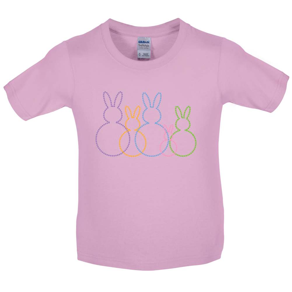 Bunny Family Outline Kids T Shirt