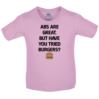 Abs Are Great, Burgers Kids T Shirt