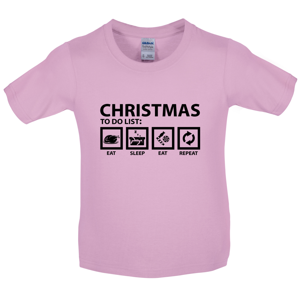 Christmas To Do List Kids T Shirt