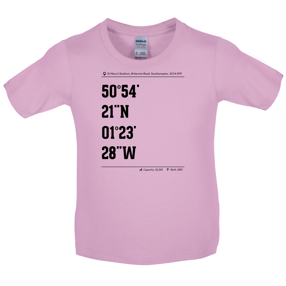Stadium Coordinates Southampton Kids T Shirt