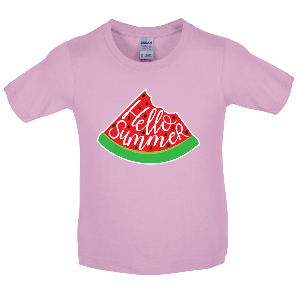 Hello Summer Watermelon Kids T Shirt