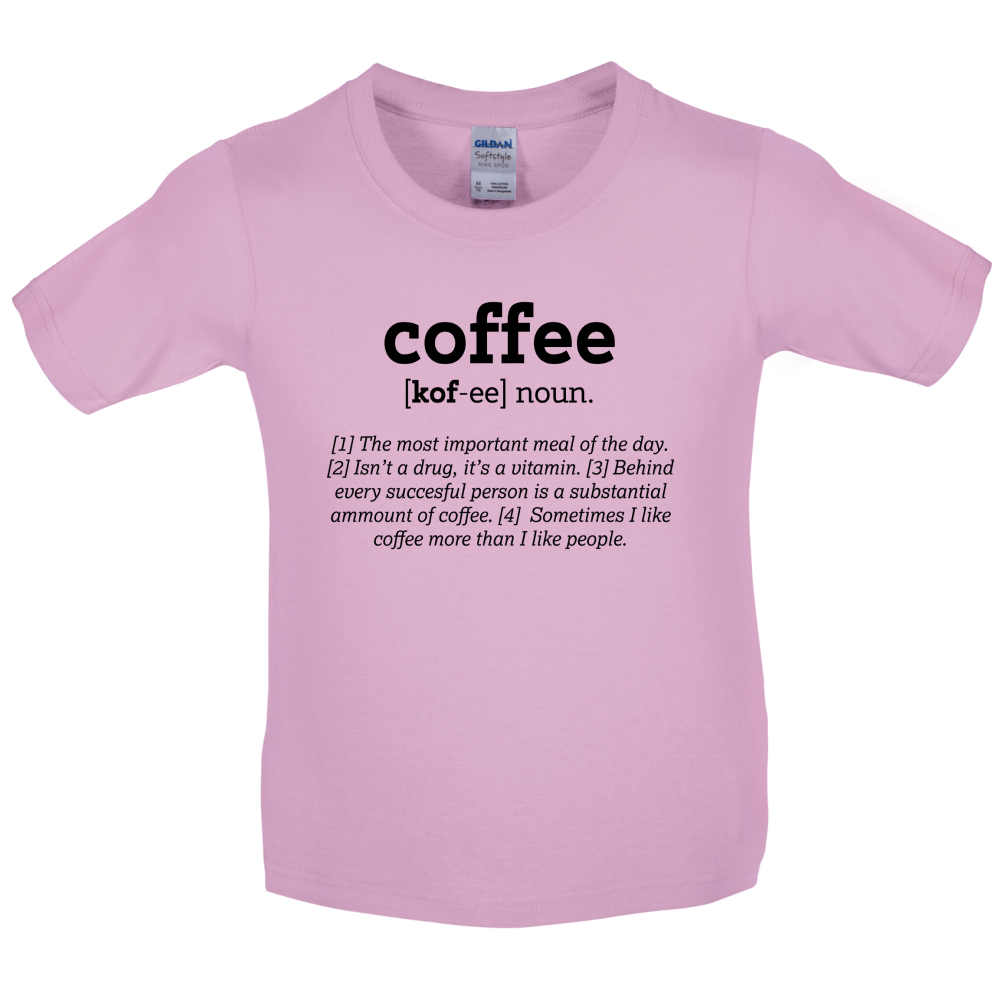 Definition Coffee Kids T Shirt
