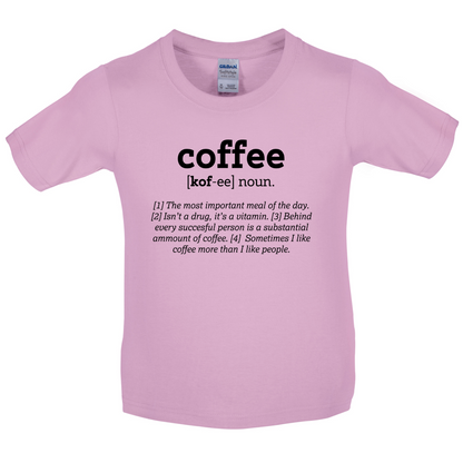 Definition Coffee Kids T Shirt