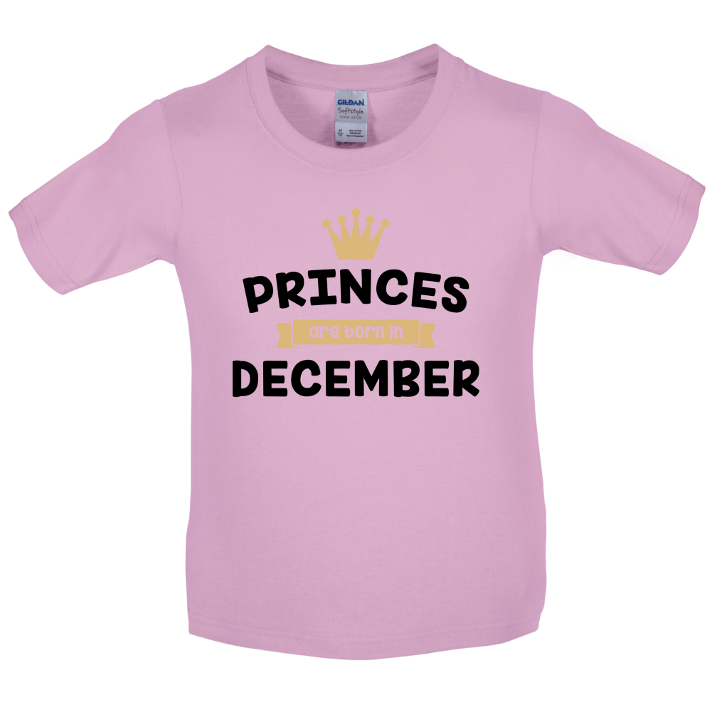 Princes Are Born In December Kids T Shirt