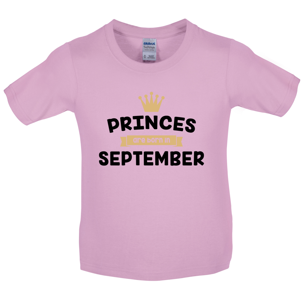 Princes Are Born In September Kids T Shirt