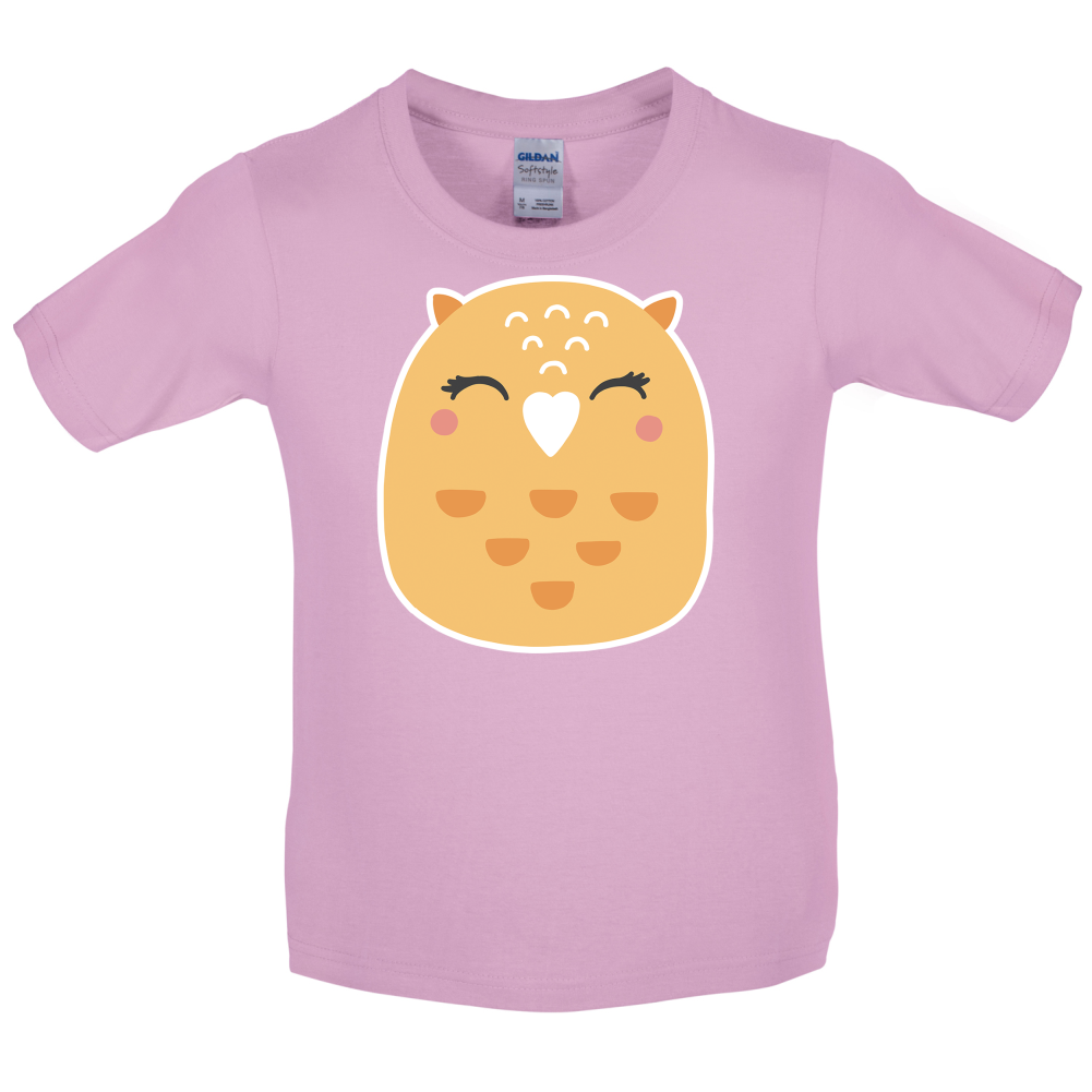 Smiley Face Mrs Owl Kids T Shirt