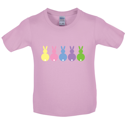 Multi Colour Easter Bunny's Kids T Shirt