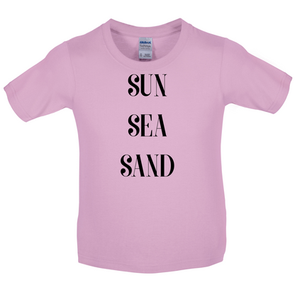Sun Sea Sand Kids T Shirt