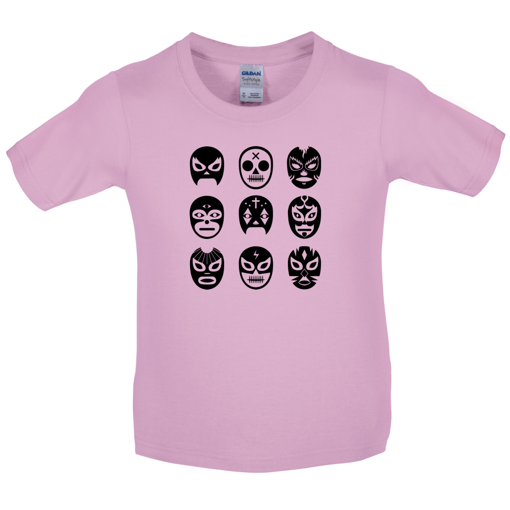 Lucha Masks  Kids T Shirt