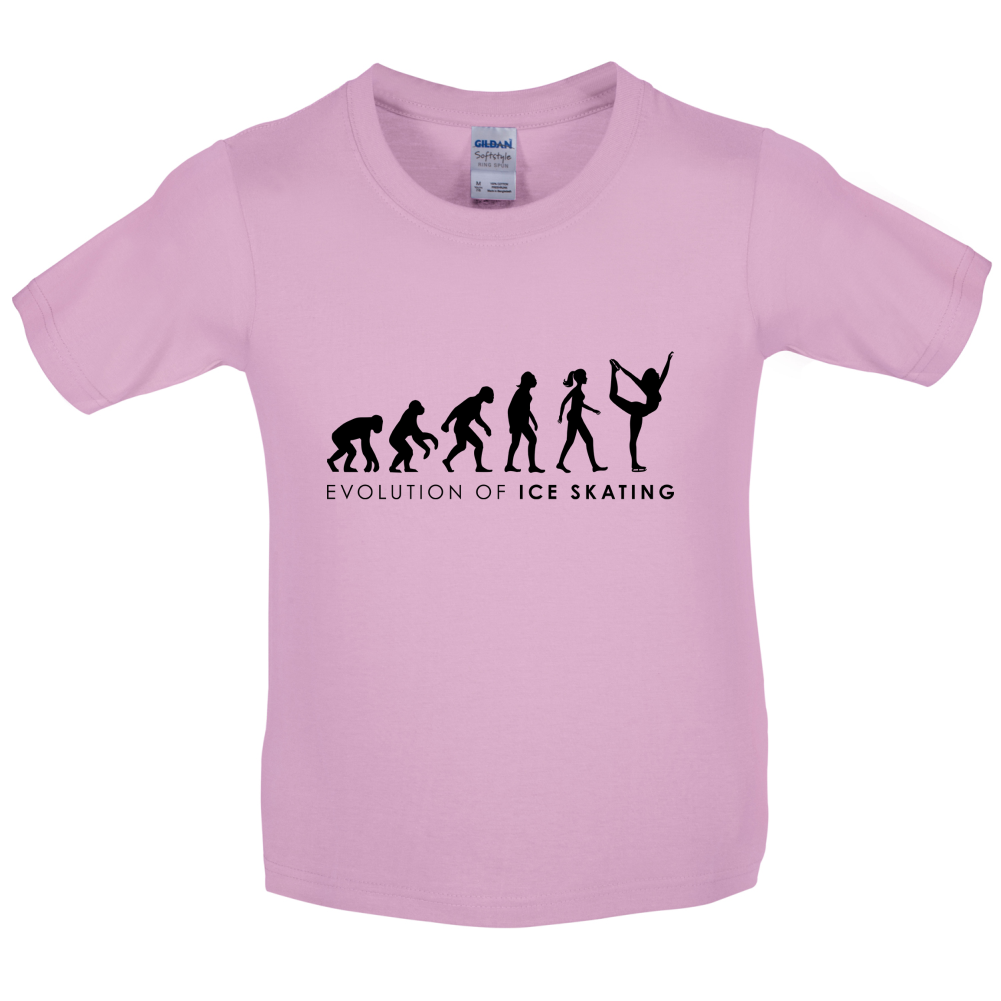Evolution Of Woman Ice Skating Kids T Shirt