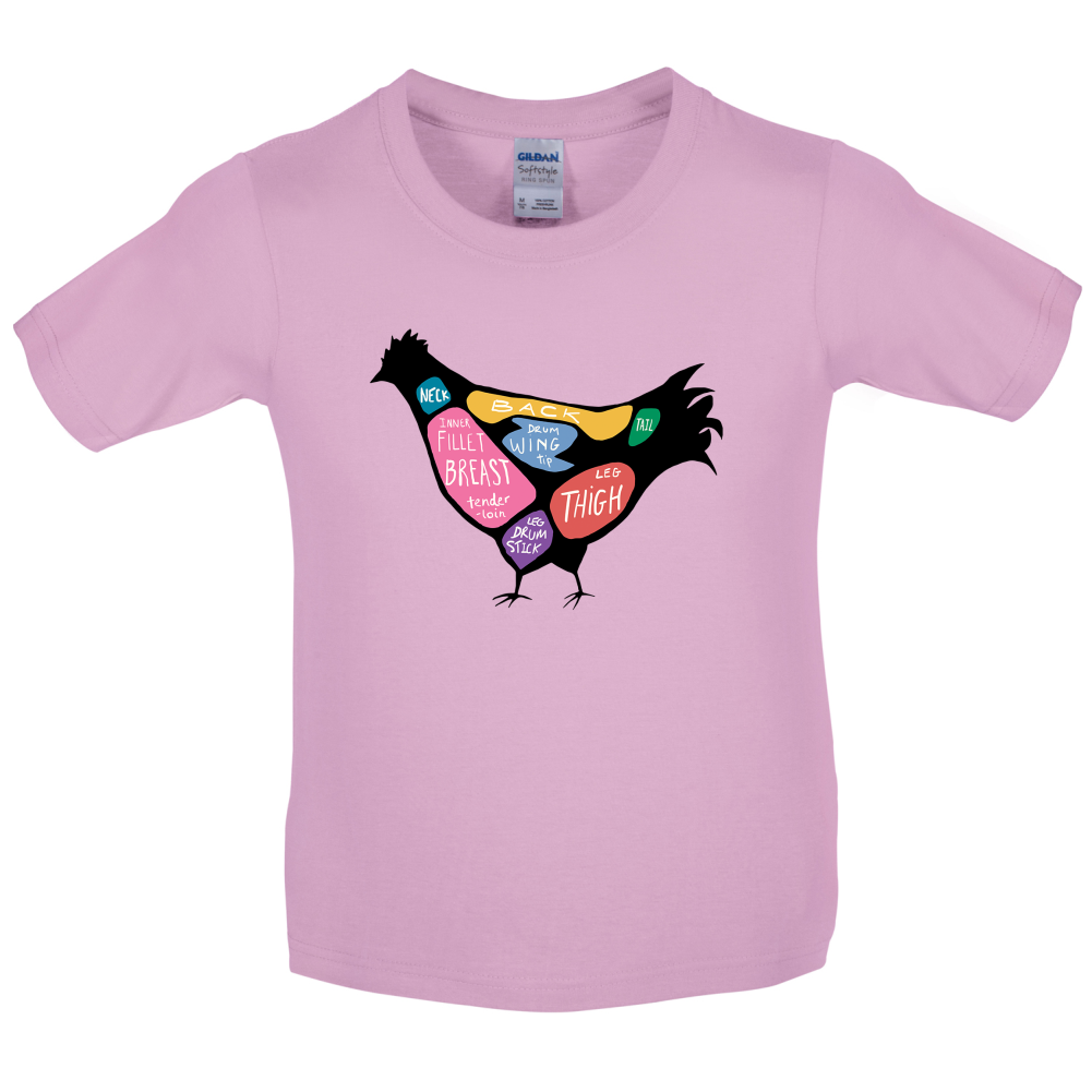 Butcher Chicken Diagram Kids T Shirt