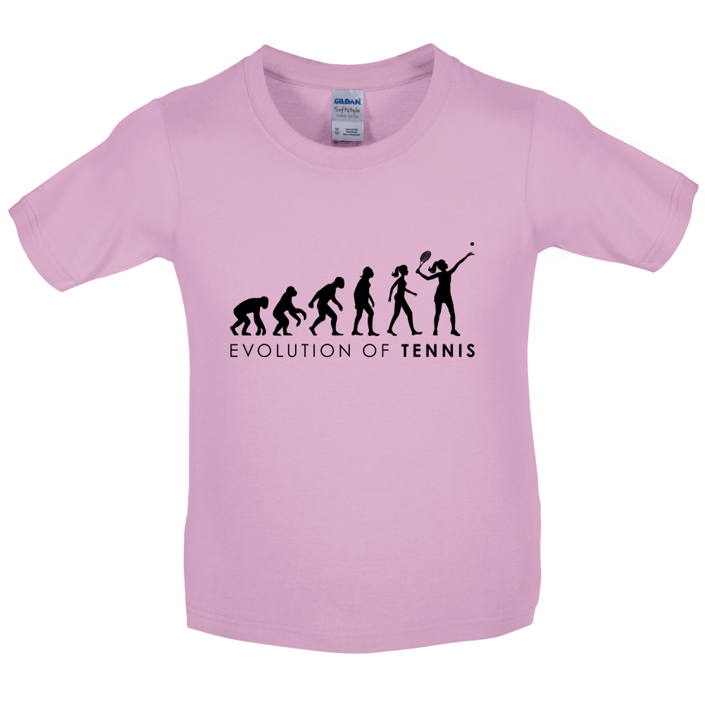 Evolution Of Woman Tennis Kids T Shirt