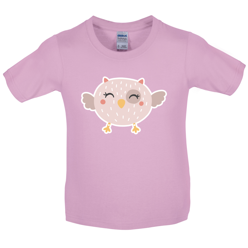 Smiley Face Baby Owl Kids T Shirt