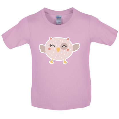 Smiley Face Baby Owl Kids T Shirt