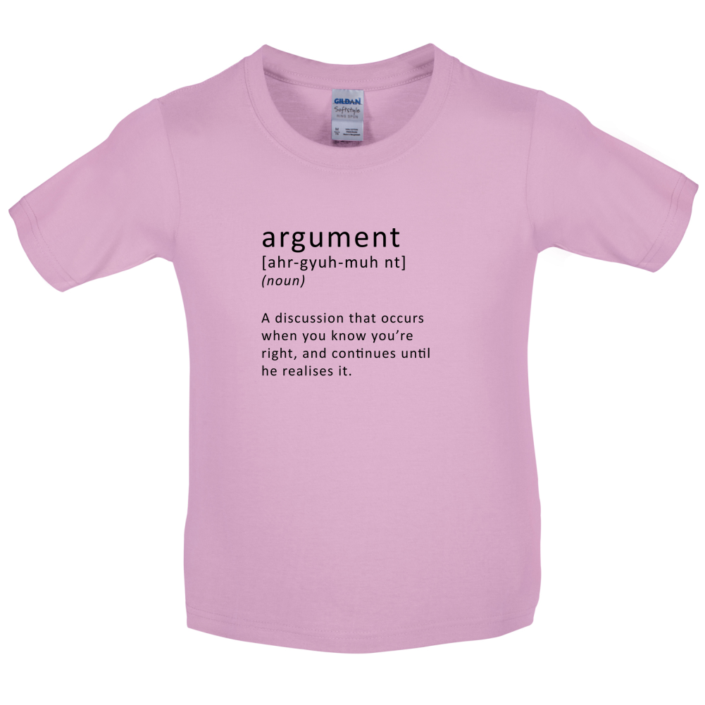 Funny Definition Argument Kids T Shirt