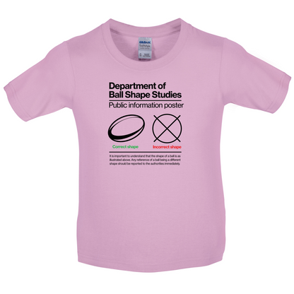 Rugby Ball Shape Kids T Shirt