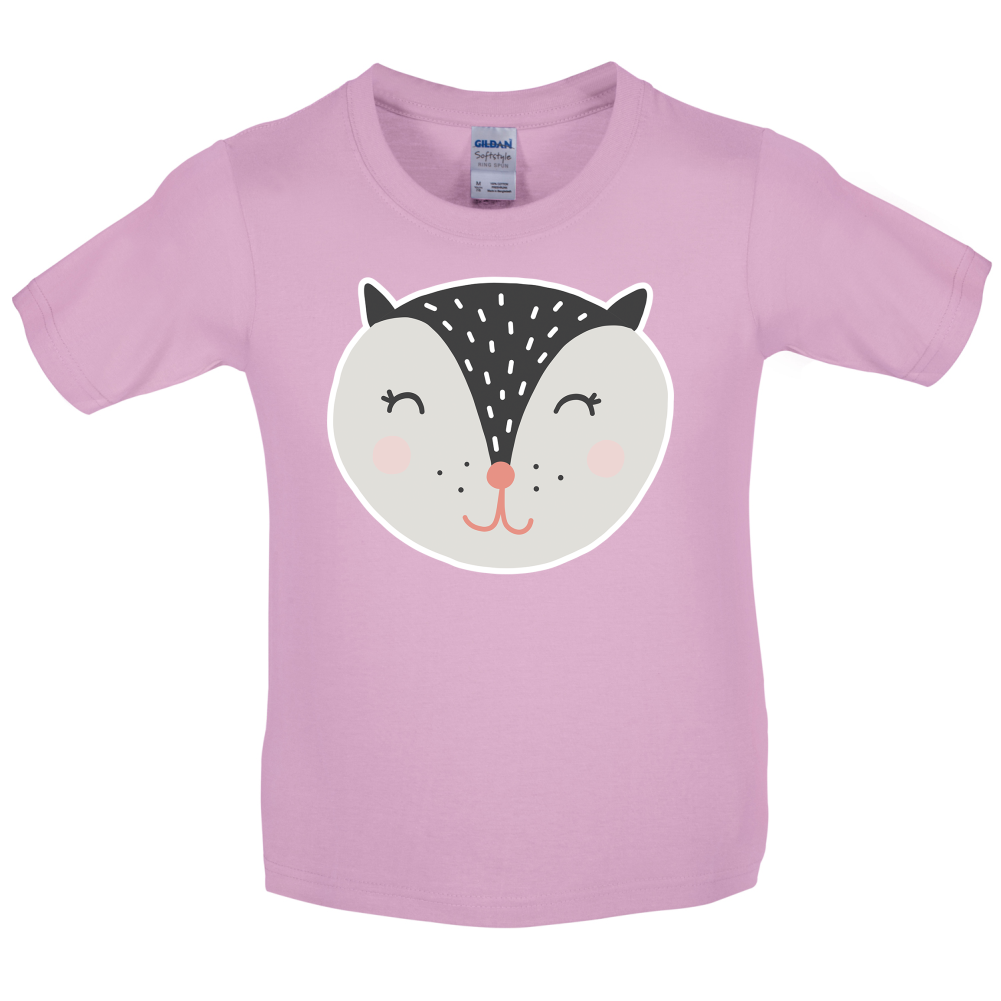 Smiley Face Badger Kids T Shirt
