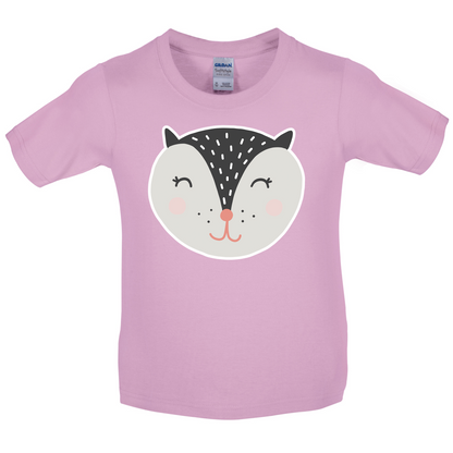 Smiley Face Badger Kids T Shirt