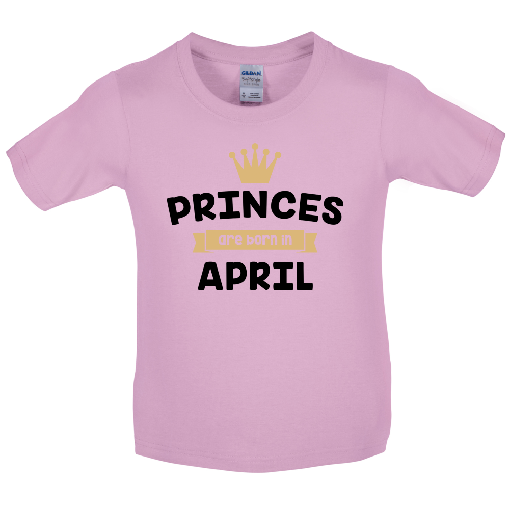Princes Are Born In April Kids T Shirt