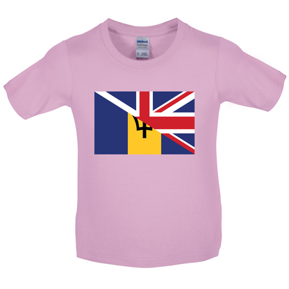 Half Barbados Half UK Kids T Shirt