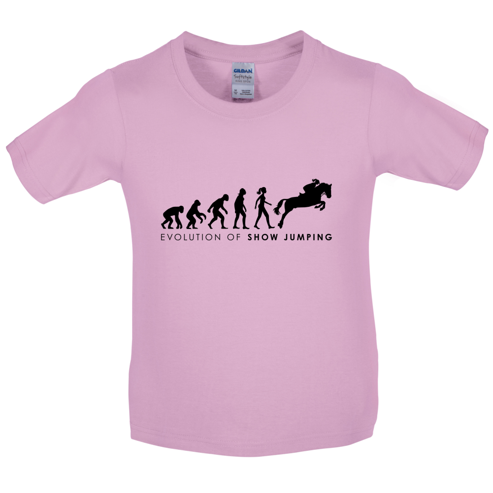 Evolution Of Woman Show Jumping Kids T Shirt